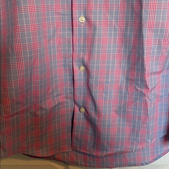 Pronto Uomo men’s blue and pink long sleeve button down shirt size 16 tall - Picture 4 of 8